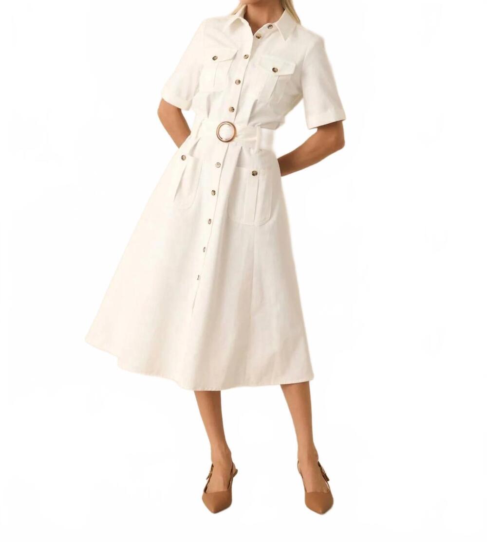 NEW PROSPERINA bentley midi dress in white